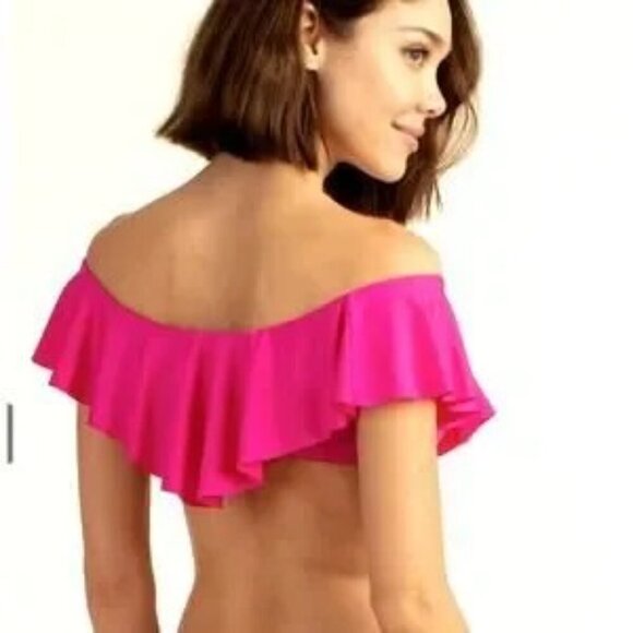 Trina Turk Bikini Top 6 Monaco Off The Shoulder Ruffle Swim NWOT - Picture 2 of 7